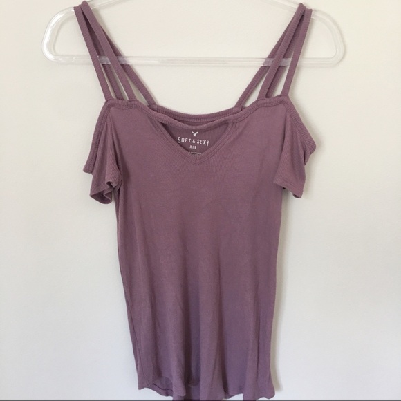 American Eagle Outfitters Tops - AE - Soft & Sexy Rib peek-a-boo shoulder top